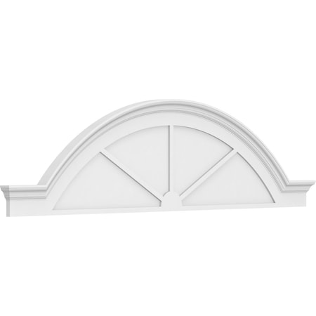 Segment Arch W/ Flankers 3 Spoke Architectural Grade PVC Pediment, 86W X 22-1/2H X 2-1/2P